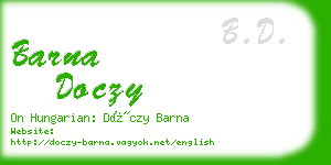 barna doczy business card